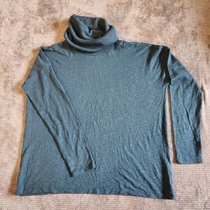 Lilla P Cowl Neck Longsleeve Sweater, Sz Med, Peacock Blue, Classic, Staple